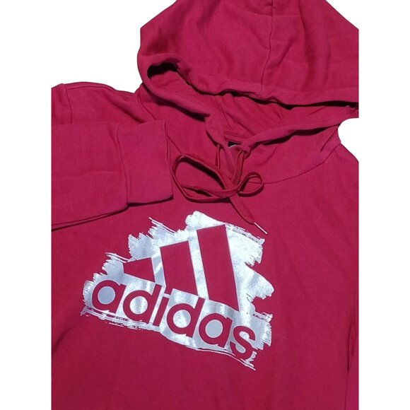 Adidas Women's See U Hoodie Metallic Graphic Red Hoodie Sweatshirt Size M - Picture 1 of 6